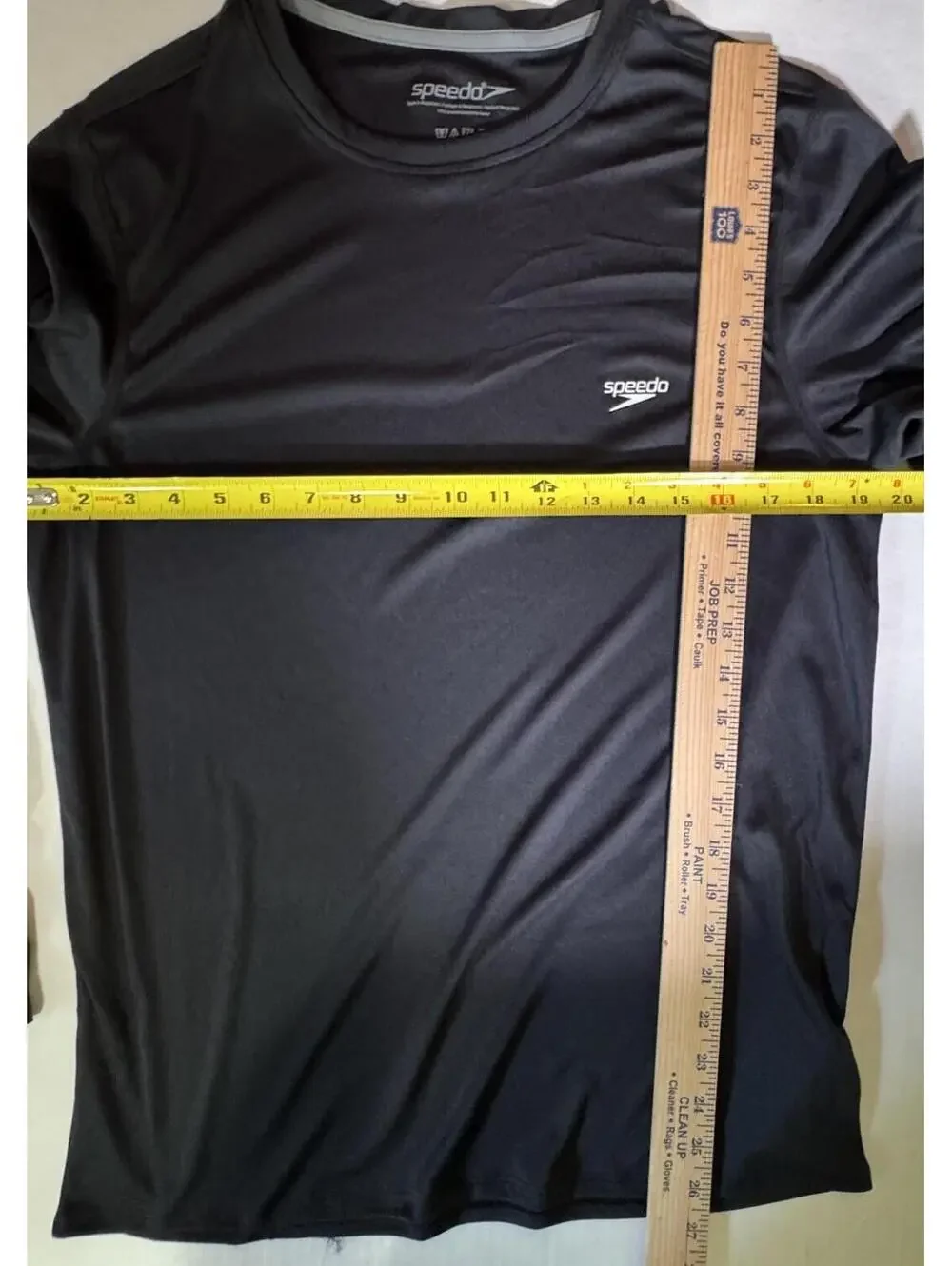 Speedo Long Sleeve Swim Tee T Shirt Loose Fit Black UPF 50+ Men's Size S NEW NWT